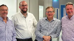 Optoscribe management include (left-to-right) chief commercial officer Steve McMahon, CEO Nick Psaila, chief operating officer Mark Hesketh, and CFO David Jolliffe.