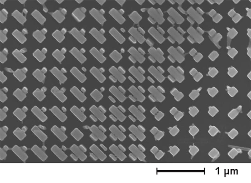 These subwavelength anisotropic nanostructures that are arrayed across the surface of a metalens can focus light regardless of its polarization, doubling the efficiency of the lens. The titanium dioxide nanofins were optimized in shape using a &ldquo;particle swarm&rdquo; algorithm.
