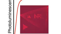 Photoluminescence (PL) increase is shown as a function of time during laser light exposure in ambient air. A fluorescence image (inset) shows brightened regions spelling out 'NRL.'