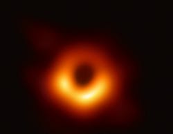 Scientists have obtained the first image of a black hole, using Event Horizon Telescope observations of the center of the galaxy M87. The image shows a bright ring formed as light bends in the intense gravity around a black hole that is 6.5 billion times more massive than the Sun. This long-sought image provides the strongest evidence to date for the existence of supermassive black holes and opens a new window onto the study of black holes, their event horizons, and gravity.