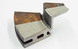 Shown is a rusty component 'cleaned' with laser technology. (Image credit: TLM Laser) Shown is a rusty component 'cleaned' with laser technology. (Image credit: TLM Laser)