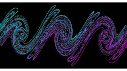Large-scale simulations demonstrate that chaos is responsible for stochastic heating of dense plasma by intense laser energy. This image shows a snapshot of electron distribution phase space (position/momentum) from the dense plasma taken from PIC simulations, illustrating the so-called 'stretching and folding' mechanism responsible for the emergence of chaos in physical systems.