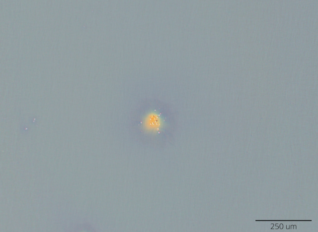 FIGURE 3. This damage, acquired at a 532 nm wavelength, is in the form of a defect cluster.