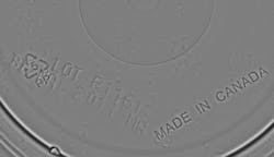 FIGURE 6. Local surface curvature, obtained from the source images in Figure 3, brings out an embossed symbol and deemphasizes printed text. FIGURE 6. Local surface curvature, obtained from the source images in Figure 3, brings out an embossed symbol and deemphasizes printed text.