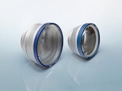 FIGURE 4. Silverline f-theta laser materials-processing lenses by Jenoptik have high-LIDT coatings to allow the lenses to handle beam powers up to 4 kW without active cooling.