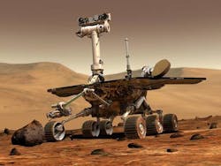 An artist's concept shows a rover on Mars An artist's concept shows a rover on Mars