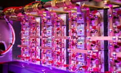 World’s highest peak-power laser diode arrays, developed at Lawrence Livermore National Laboratory, drive the High-Repetition-Rate Advanced Petawatt Laser System (HAPLS) at ELI. Here is shown the pulsed-power system for the arrays. World’s highest peak-power laser diode arrays, developed at Lawrence Livermore National Laboratory, drive the High-Repetition-Rate Advanced Petawatt Laser System (HAPLS) at ELI. Here is shown the pulsed-power system for the arrays.