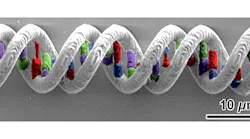 This DNA-type structure was laser-printed from five different materials.