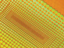 Ultrashort-pulse (USP) lasers excel at many forms of micromachining. Here, a TRUMPF USP laser has drilled a large array of microholes in polyimide foil. Applied Energetics (Tuscon, AZ) has fortified its own USP laser development by acquiring some assets of Applied Optical Sciences. Ultrashort-pulse (USP) lasers excel at many forms of micromachining. Here, a TRUMPF USP laser has drilled a large array of microholes in polyimide foil. Applied Energetics (Tuscon, AZ) has fortified its own USP laser development by acquiring some assets of Applied Optical Sciences.