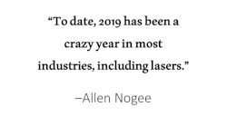 Laser Markets Research president Allen Nogee provides an update of the laser markets for the summer, in advance of his more exhaustive quantitative review that will appear in the January 2020 issue of Laser Focus World magazine.