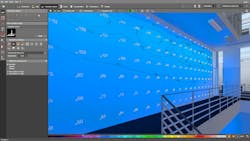 FIGURE 6. Illumination optics and the intensity distribution they produce on a wall are modeled by DIALux; note the isolux lines as well as the discrete data points. FIGURE 6. Illumination optics and the intensity distribution they produce on a wall are modeled by DIALux; note the isolux lines as well as the discrete data points.