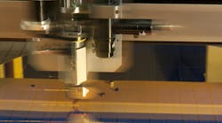 Glass scribing process at PG&O. Glass scribing process at PG&O.