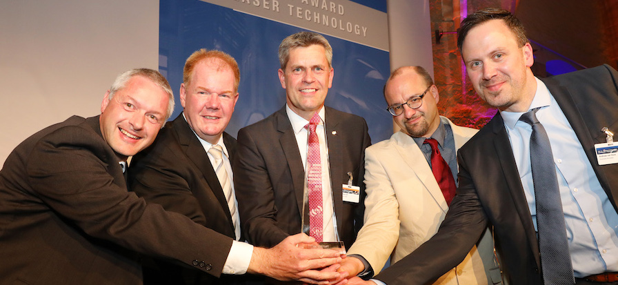 Representatives from Laserline (M&uuml;lheim-K&auml;rlich, Germany), Saueressig (Vreden, Germany), and Talens Systems (Elgoibar, Spain), the 2018 finalists of the International Laser Technology Congress.