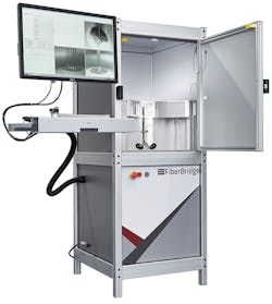 FIGURE 1. The End Cap 2540 CO2 laser-based machine for the vertical splicing of optics with different sizes and shapes to the fiber end face is shown (see splice examples in Figure 5). FIGURE 1. The End Cap 2540 CO2 laser-based machine for the vertical splicing of optics with different sizes and shapes to the fiber end face is shown (see splice examples in Figure 5).
