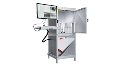 FIGURE 1. The End Cap 2540 CO2 laser-based machine for the vertical splicing of optics with different sizes and shapes to the fiber end face is shown (see splice examples in Figure 5). FIGURE 1. The End Cap 2540 CO2 laser-based machine for the vertical splicing of optics with different sizes and shapes to the fiber end face is shown (see splice examples in Figure 5).