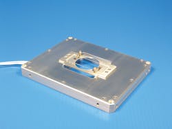 FIGURE 2. The Nano-LPQ piezo nanopositioner from Mad City Labs is a low-profile, high-speed x-y-z nanopositioner with picometer position noise under closed-loop control. Designed for 3-D particle tracking and super-resolution microscopy applications, the Nano-LPQ features 75 × 75 × 50 µm travel with equal millisecond response times, an integrated sample holder, analog and digital control with scan synchronization, and compatibility with major image and automation software. FIGURE 2. The Nano-LPQ piezo nanopositioner from Mad City Labs is a low-profile, high-speed x-y-z nanopositioner with picometer position noise under closed-loop control. Designed for 3-D particle tracking and super-resolution microscopy applications, the Nano-LPQ features 75 × 75 × 50 µm travel with equal millisecond response times, an integrated sample holder, analog and digital control with scan synchronization, and compatibility with major image and automation software.