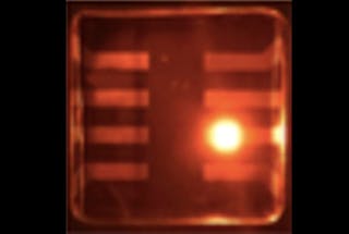A colloidal quantum dot light emitter operates in LED mode.