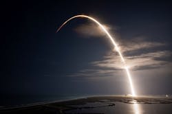 SpaceX is making rapid progress with its multisatellite missions aimed at providing orbital internet access. The third mission was just launched successfully; another 22 are planned. This image shows the launch of the JCSAT-18 mission on December 16, 2019.