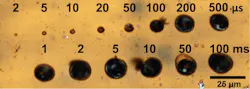 Scientists at Rice University and Oak Ridge National Laboratory used a small laser mounted to a scanning electron microscope to form dots and traces of conductive graphene on a polymer.
