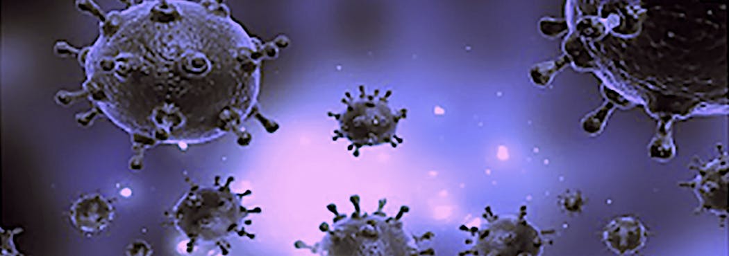 Artist&apos;s depiction of the coronavirus COVID-19 at large.