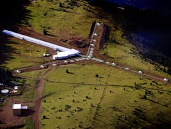 A photograph of the 10-telescope MRO Interferometer facility, with drawings of the telescopes superimposed, is shown. A photograph of the 10-telescope MRO Interferometer facility, with drawings of the telescopes superimposed, is shown.