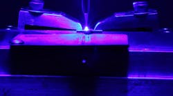 FIGURE 1. For many materials, blue light is absorbed better than infrared, leading to faster and better laser materials processing.