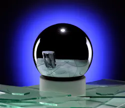 One of two spheres used for precisely determining the Avogadro constant is made of pure enriched 28Si from a dislocation-free boule; its diameter and variations in diameter are known to an accuracy of 0.6 pm.