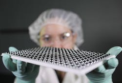 FIGURE 2. Polished sphere preforms are made for precision molding of aspheric lenses for IR camera systems. Currently in demand due to the global pandemic, such lenses and optical systems are being used in no-touch thermometers to determine a person’s temperature and if they need to be tested further for the virus. FIGURE 2. Polished sphere preforms are made for precision molding of aspheric lenses for IR camera systems. Currently in demand due to the global pandemic, such lenses and optical systems are being used in no-touch thermometers to determine a person’s temperature and if they need to be tested further for the virus.