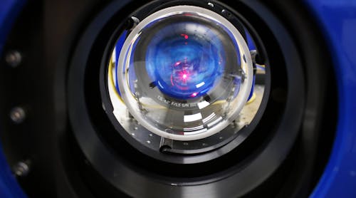 A transparent dome mounted for measurement with a short coherence laser interferometer.