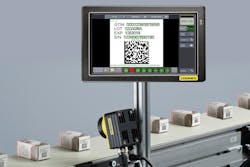 FIGURE 1. The Cognex In-Sight Track &amp; Trace system is a machine vision suite of smart cameras and label-tracking software that meets increasing pharmaceutical industry demands for item-level drug serialization. Here, remote touchscreens monitor images of pharmaceutical codes that are read and tracked throughout the manufacturing process.