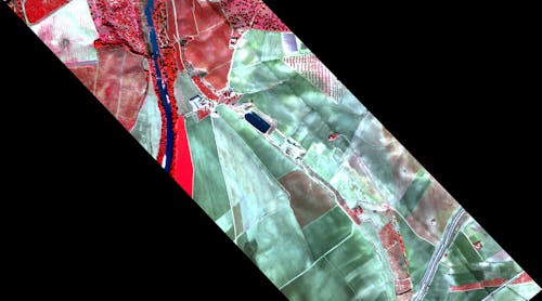 FIGURE 1. A hyperspectral image from Headwall Photonics&apos; Micro-Hyperspec sensor was taken from a fixed-wing aircraft.