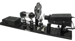 FIGURE 1. Aeon Imaging&apos;s Digital Light Microscope is configured for 1X slide imaging using Edmund Optics components, including the Techspec Optical Cage System.