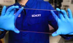 FIGURE 3. A finished precision component made of LG760 phosphate-based laser glass is typically used for high-energy applications. FIGURE 3. A finished precision component made of LG760 phosphate-based laser glass is typically used for high-energy applications.