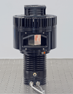 FIGURE 1. A high-capacity Cambridge Technology Lincoln Laser aerostatic-bearing polygonal scanner has a partially evacuated optical chamber.