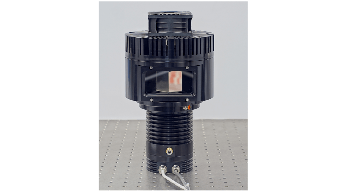 FIGURE 1. A high-capacity Cambridge Technology Lincoln Laser aerostatic-bearing polygonal scanner has a partially evacuated optical chamber.