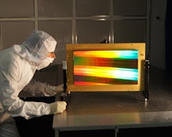 FIGURE 4. A gold-coated pulse compressor diffraction grating has been designed for high-average-power petawatt laser systems. FIGURE 4. A gold-coated pulse compressor diffraction grating has been designed for high-average-power petawatt laser systems.