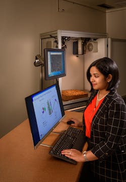 FIGURE 2. Amrita Sahu, Senior Scientist at Altria, helped develop the hyperspectral imaging-based agricultural grading system. FIGURE 2. Amrita Sahu, Senior Scientist at Altria, helped develop the hyperspectral imaging-based agricultural grading system.