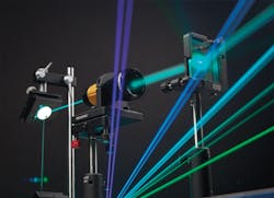 FIGURE 1. Multiple lasers and wavelengths can be readily combined and directed with a few dichroic mirrors and filters, enabling simpler, more efficient systems that contain fewer parts to maintain, replace, and stock. FIGURE 1. Multiple lasers and wavelengths can be readily combined and directed with a few dichroic mirrors and filters, enabling simpler, more efficient systems that contain fewer parts to maintain, replace, and stock.