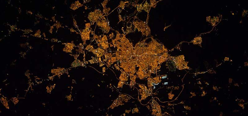 Madrid, Spain is shown from space (data from an earlier study -- see Ref. 2).