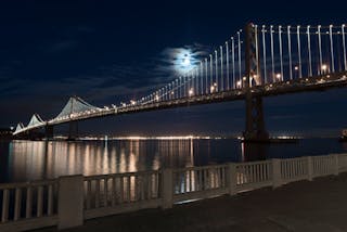 White LEDs tunable to emit different shades of white on the San Francisco Oakland Bay Bridge.