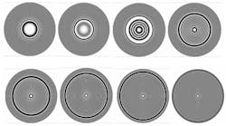 FIGURE 1. Data from different zones of an aspheric surface measured by a Verifire Asphere interferometer are combined in software to obtain the optic's shape. FIGURE 1. Data from different zones of an aspheric surface measured by a Verifire Asphere interferometer are combined in software to obtain the optic's shape.