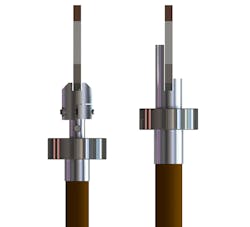 FIGURE 2. Conventional galvo rotor construction is shown with a cooler (left) vs. ScannerMAX Saturn rotor construction (right) that requires no cooling. FIGURE 2. Conventional galvo rotor construction is shown with a cooler (left) vs. ScannerMAX Saturn rotor construction (right) that requires no cooling.