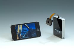 FIGURE 3. Fully operational test system of an ultrathin camera made with wafer-level optics. FIGURE 3. Fully operational test system of an ultrathin camera made with wafer-level optics.