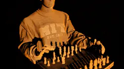 Macro-range OCT produced this full, 3D rendering of a life-size, chess-playing mannequin, consisting of 1000 × 1000 × 1000 A-scans before scan correction. It is based on 200 gigasamples (raw data) for a volume size of 0.98 m3 and dynamic range of 54 dB; for display, the researchers applied an intensity threshold of about 10 dB above the mean noise floor.
