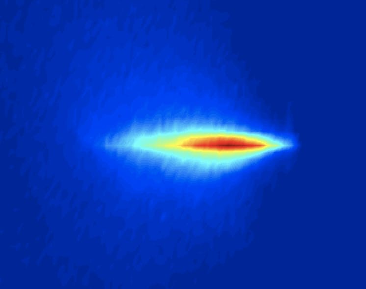 A traveling refractive-index perturbation produced by a laser pulse filament is imaged at 90&deg; to the pulses&apos; path.