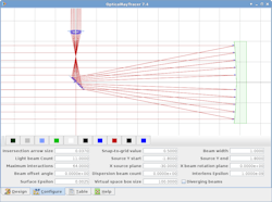 FIGURE 3. With OpticalRayTracer, users can add and move components and watch the light rays move. FIGURE 3. With OpticalRayTracer, users can add and move components and watch the light rays move.