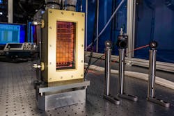 An 800 kW laser-diode array developed and made at Lasertel is one of four such arrays that will pump the final power amplifier of the High-Repetition-Rate Advanced Petawatt Laser System (HAPLS) to be installed at the Extreme Light Infrastructure (ELI) Beamlines facility currently under construction in the Czech Republic. An 800 kW laser-diode array developed and made at Lasertel is one of four such arrays that will pump the final power amplifier of the High-Repetition-Rate Advanced Petawatt Laser System (HAPLS) to be installed at the Extreme Light Infrastructure (ELI) Beamlines facility currently under construction in the Czech Republic.