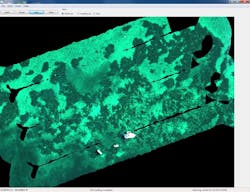 FIGURE 3. Geo-registered RGB image of HSI data was taken off the Florida Keys during the NASA Roses Seagrass Survey Project using the monolithic HSI sensor. HSI sensing can effectively differentiate and characterize coral, seagrass, and mixed sea-bottoms. FIGURE 3. Geo-registered RGB image of HSI data was taken off the Florida Keys during the NASA Roses Seagrass Survey Project using the monolithic HSI sensor. HSI sensing can effectively differentiate and characterize coral, seagrass, and mixed sea-bottoms.
