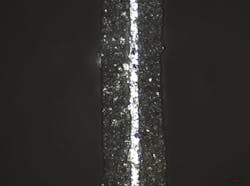 FIGURE 1. Nanosecond pulsed fiber lasers can easily cut battery foils—often in a single-pass operation. FIGURE 1. Nanosecond pulsed fiber lasers can easily cut battery foils—often in a single-pass operation.