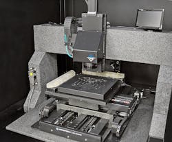 FIGURE 2. In the example precision inspection machine&mdash;installed in the Aerotech Metrology Lab in a temperature-controlled environment&mdash;plane mirrors are integrated into the payload plate, providing laser interferometer feedback at the work point plane for motion control.